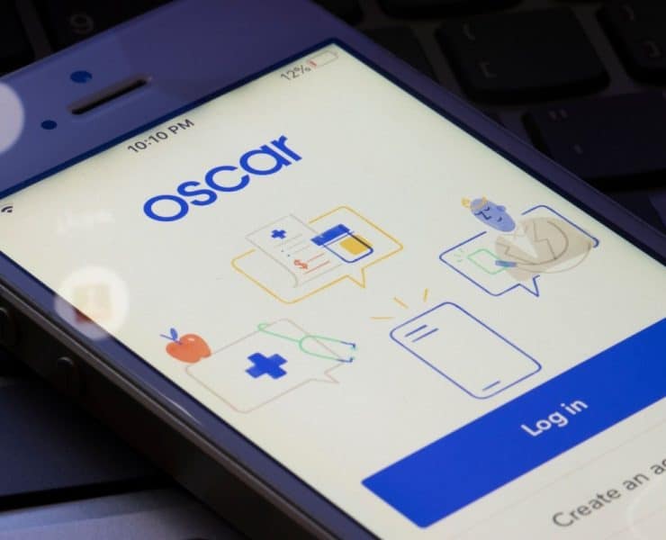 Oscar Health app on smart phone of private healthcare user.