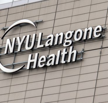 Rendering of NYU Langone Health's proposed academic medical center campus in Melville, New York, featuring hospital facilities, research buildings and medical education space.