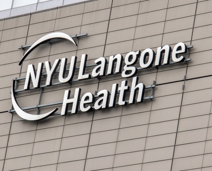 Rendering of NYU Langone Health's proposed academic medical center campus in Melville, New York, featuring hospital facilities, research buildings and medical education space.