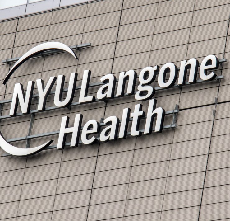 Rendering of NYU Langone Health's proposed academic medical center campus in Melville, New York, featuring hospital facilities, research buildings and medical education space.